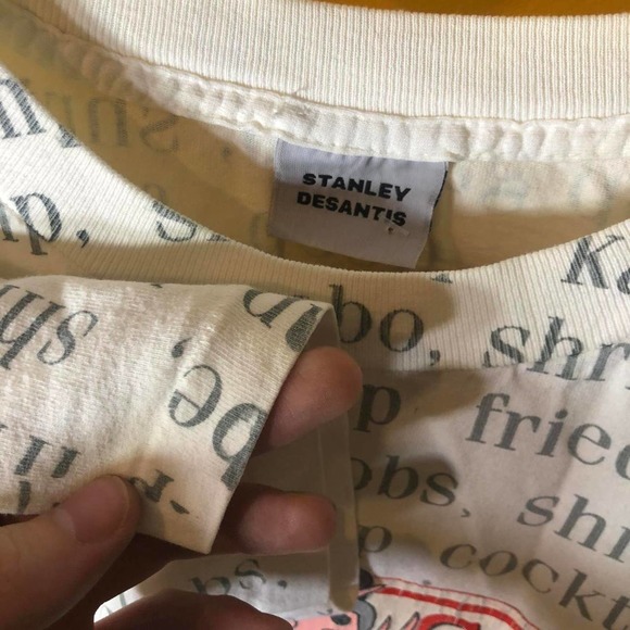 vintage 90’s FORREST GUMP BUBBA GUMP SHRIMP CO. all over print AOP tee shirt L - Picture 3 of 4